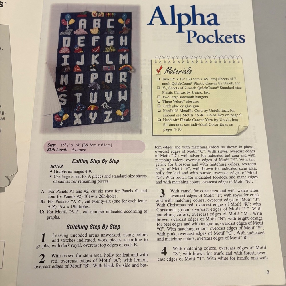 3 Quick Count Plastic Canvas Project Books Alpha Pockets Southwest Quick Easy - Picture 12 of 16